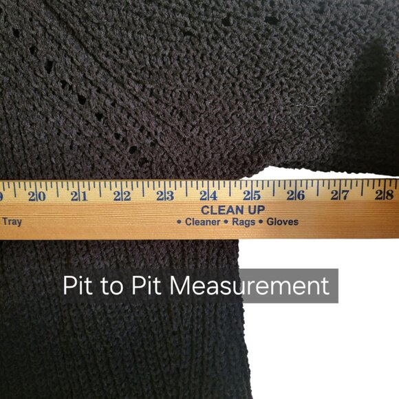 Women's Chenille Black Open Front Cardigan - Size L, Lightweight & Stylish - Picture 7 of 9